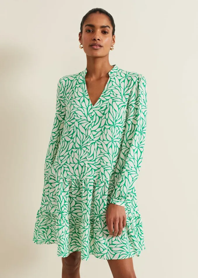 Phase Eight Dresses Penele Leaf Swing Dress Green 8211 Women
