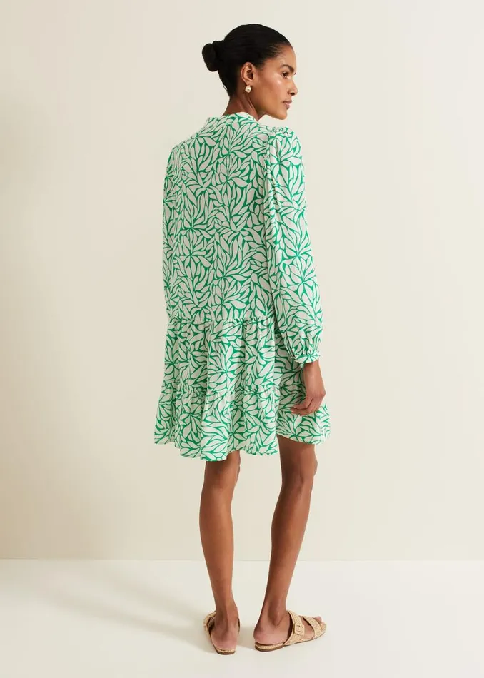 Phase Eight Dresses Penele Leaf Swing Dress Green 8211 Women