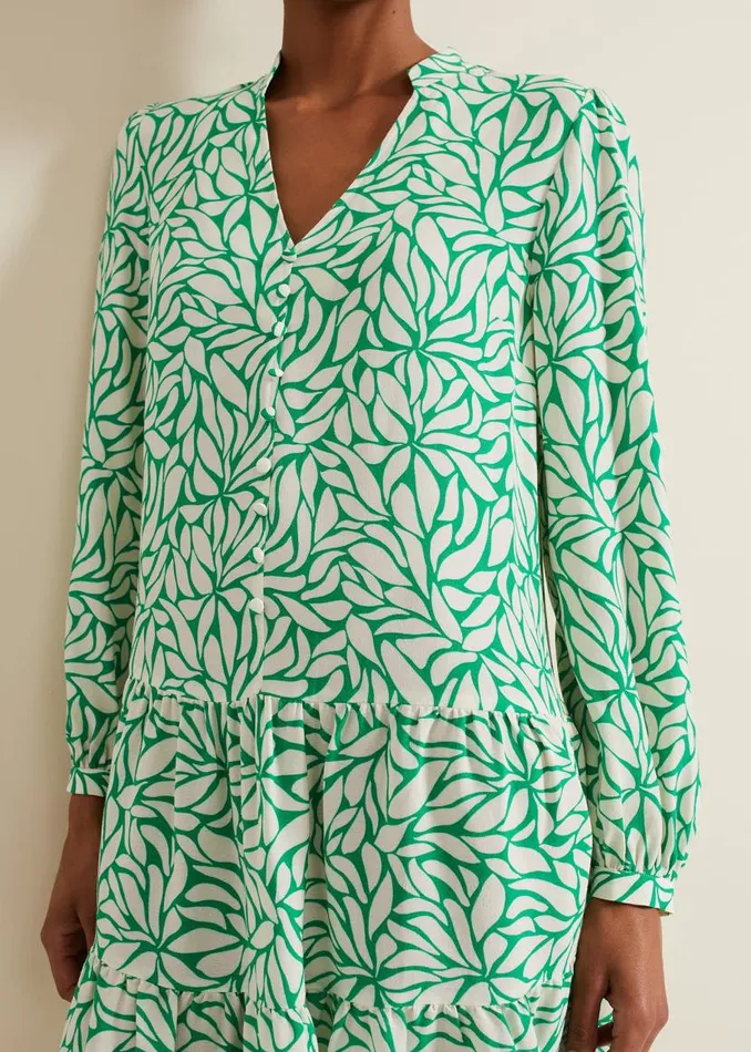 Phase Eight Dresses Penele Leaf Swing Dress Green 8211 Women