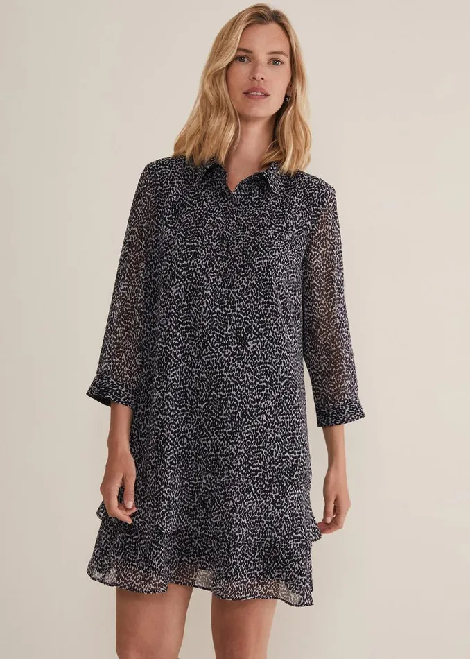 Phase Eight Dresses Penelope Chiffon Mini Dress Blackmulti 8211 Women