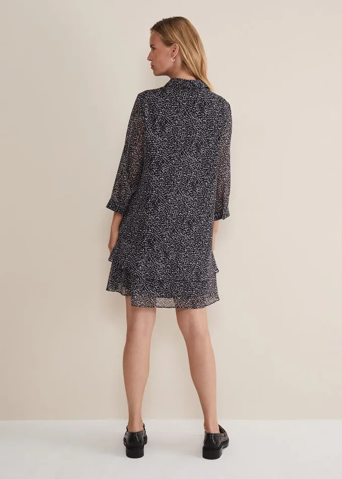 Phase Eight Dresses Penelope Chiffon Mini Dress Blackmulti 8211 Women
