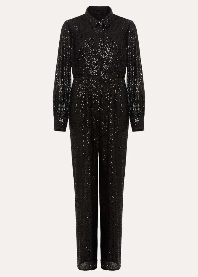 Phase Eight Dresses Petite Alessandra Black Sequin Jumpsuit Black 8211 Women