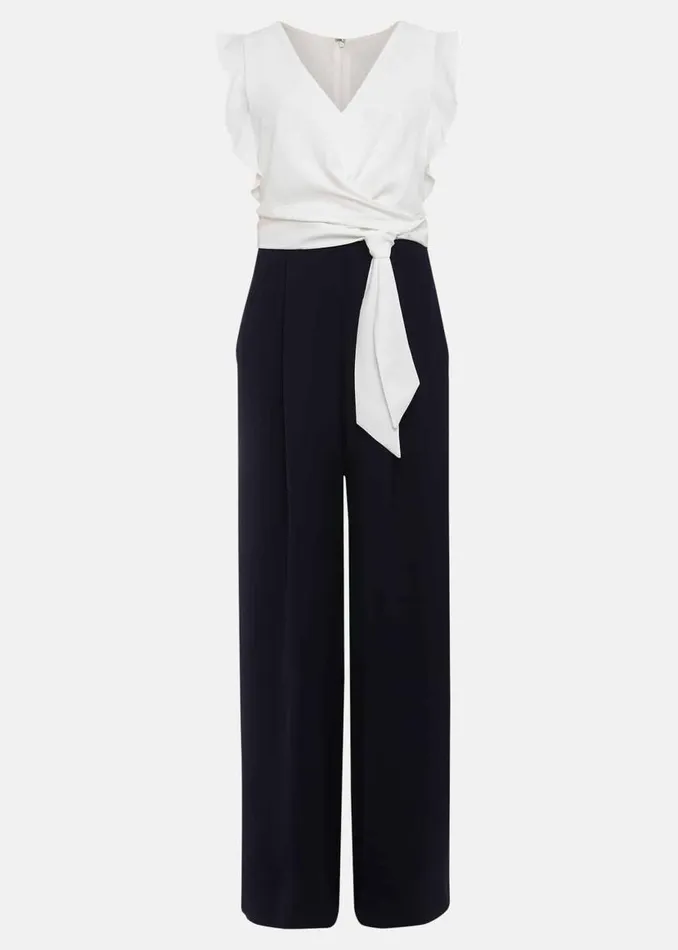 Phase Eight Dresses Petite Ayla Ruffle Colourblock Jumpsuit Navyivory 8211 Women Phase Eight Dresses Petite Ayla Ruffle Colourblock Jumpsuit Navyivory 8211 Women