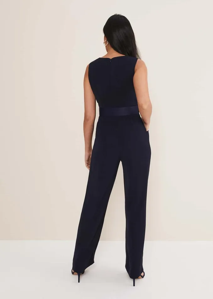 Phase Eight Dresses Petite Lissia Navy Wide Leg Jumpsuit Navy 8211 Women