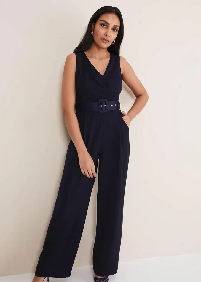 Phase Eight Dresses Petite Lissia Navy Wide Leg Jumpsuit Navy 8211 Women