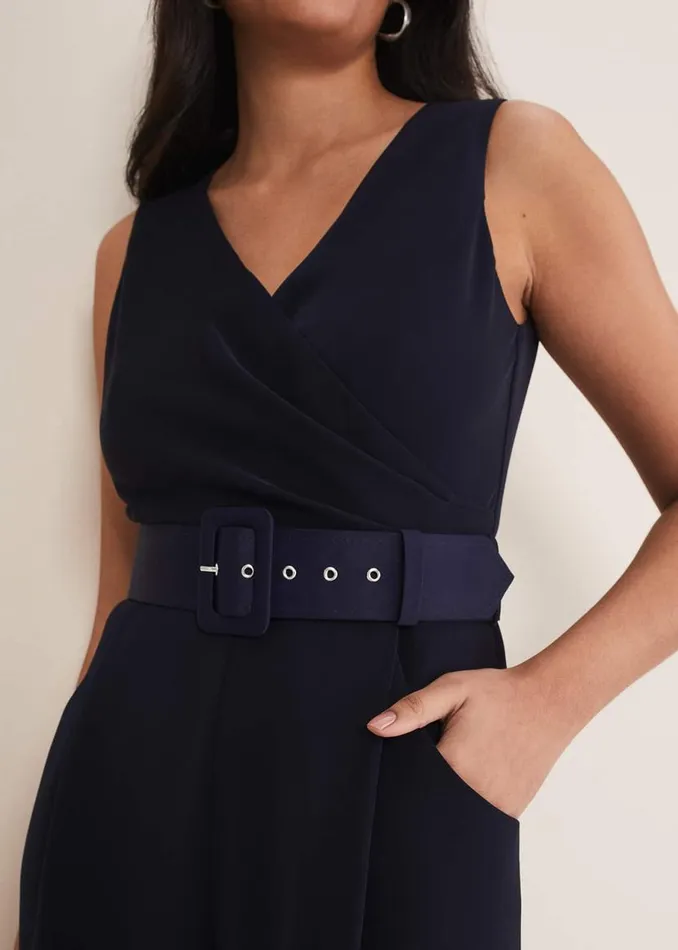 Phase Eight Dresses Petite Lissia Navy Wide Leg Jumpsuit Navy 8211 Women