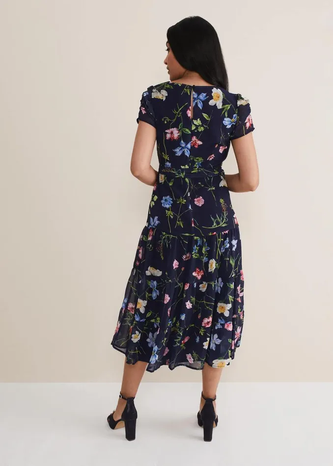 Phase Eight Dresses Petite Lola Floral Tiered Midi Dress Navymulti 8211 Women Phase Eight Dresses Petite Lola Floral Tiered Midi Dress Navymulti 8211 Women