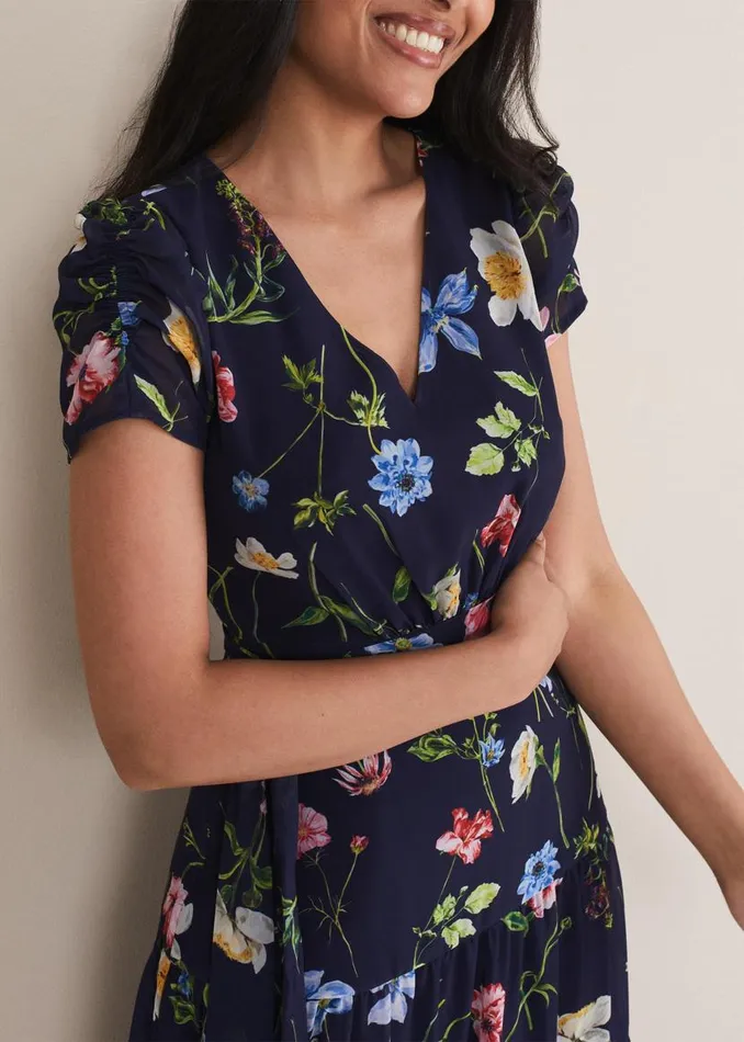 Phase Eight Dresses Petite Lola Floral Tiered Midi Dress Navymulti 8211 Women Phase Eight Dresses Petite Lola Floral Tiered Midi Dress Navymulti 8211 Women