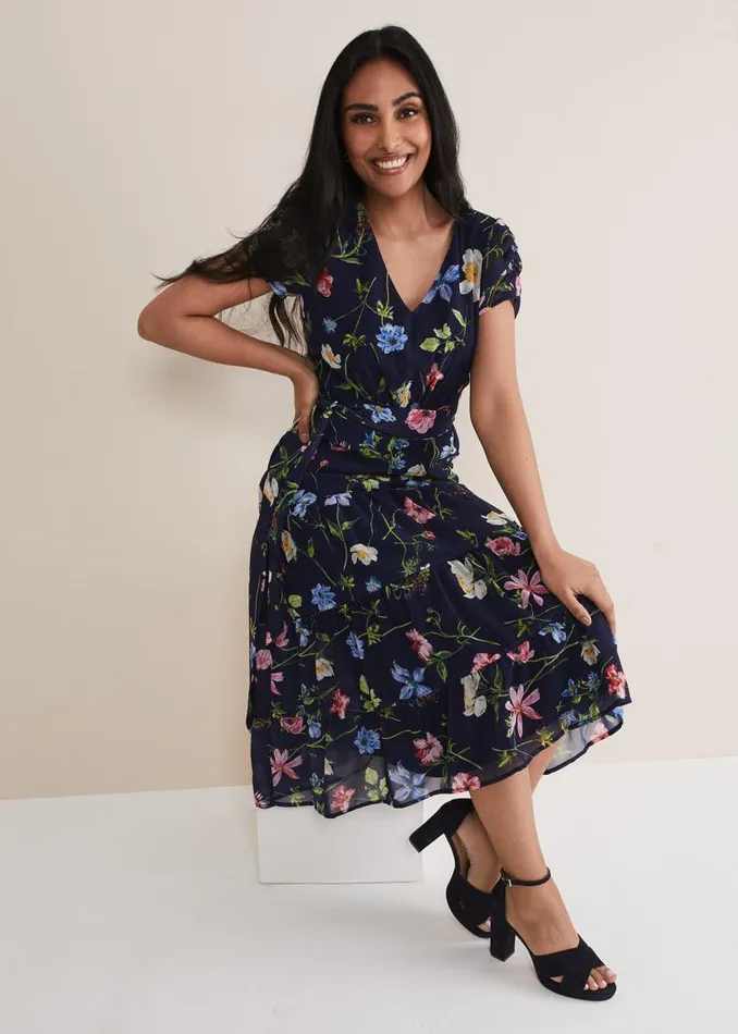 Phase Eight Dresses Petite Lola Floral Tiered Midi Dress Navymulti 8211 Women Phase Eight Dresses Petite Lola Floral Tiered Midi Dress Navymulti 8211 Women
