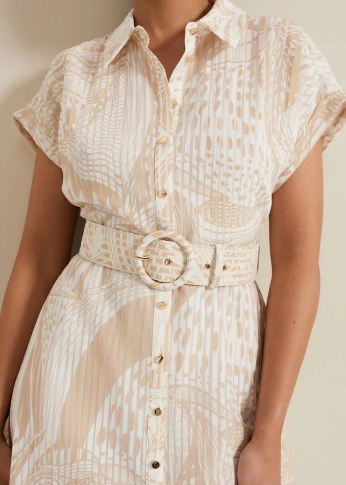 Phase Eight Dresses Petite Mandi Abstract Shirt Dress Neutral 8211 Women