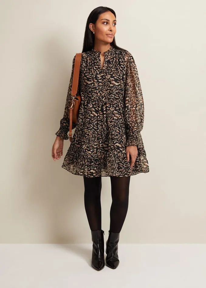 Phase Eight Dresses Petite Shreya Leopard Swing Dress Neutral 8211 Women