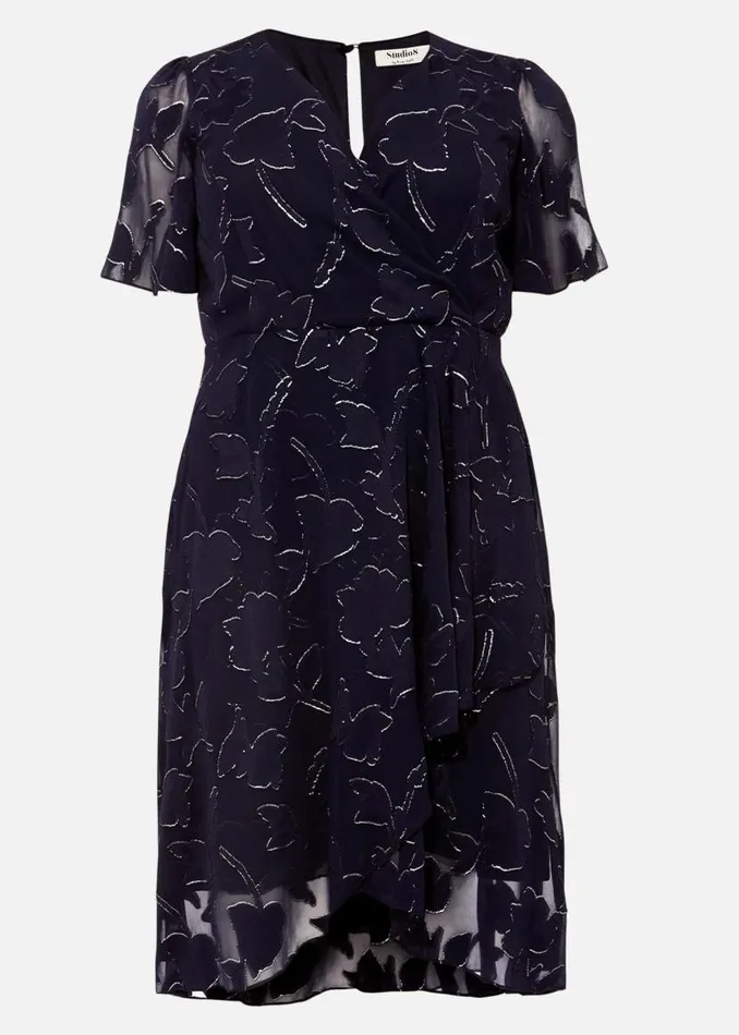 Phase Eight Dresses Polly Foil Jacquard Dress Navy 8211 Women