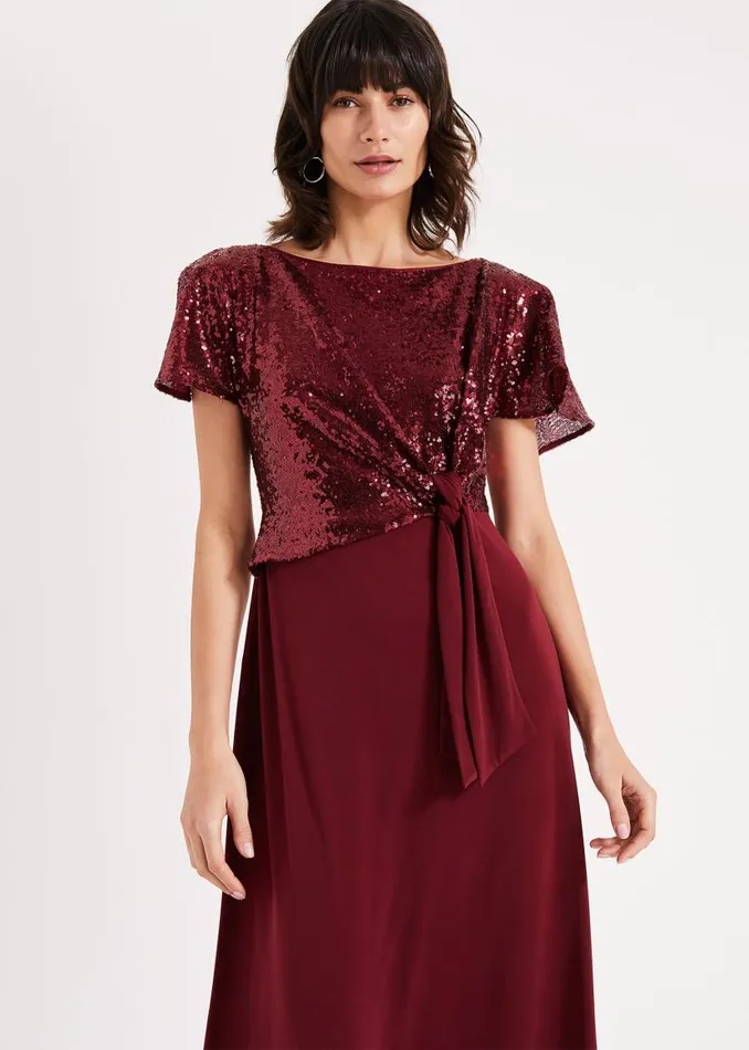 Phase Eight Dresses Rumi Knot Front Maxi Dress Lipstick 8211 Women
