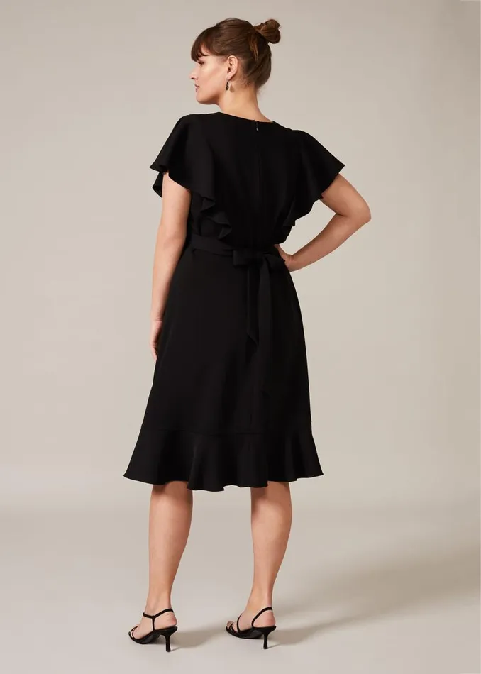 Phase Eight Dresses Ruth Frill Sleeve Dress Black 8211 Women