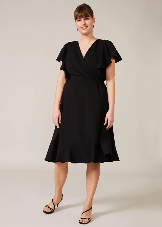 Phase Eight Dresses Ruth Frill Sleeve Dress Black 8211 Women