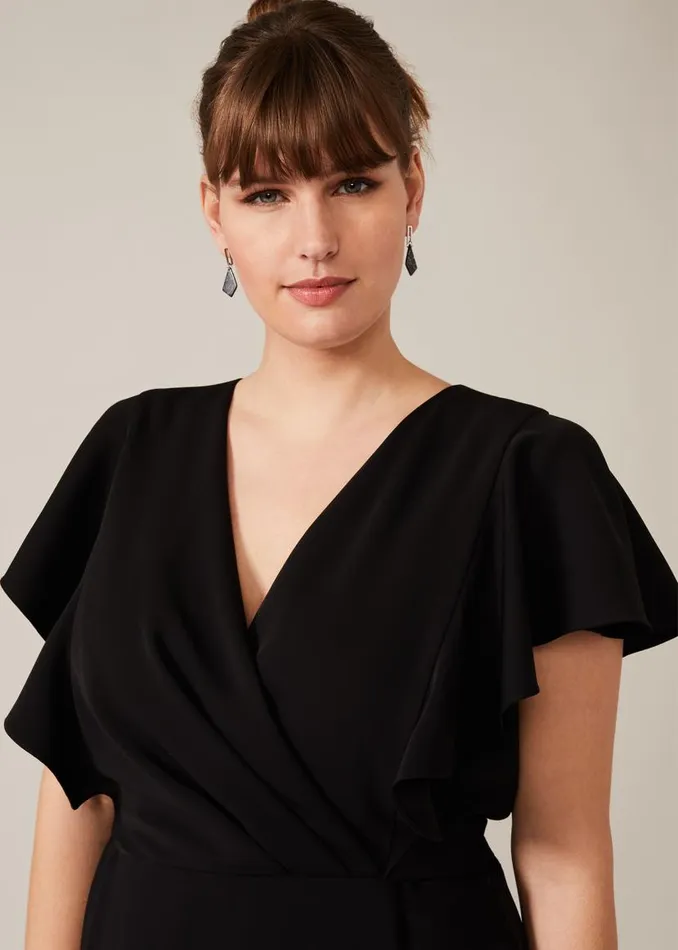 Phase Eight Dresses Ruth Frill Sleeve Dress Black 8211 Women