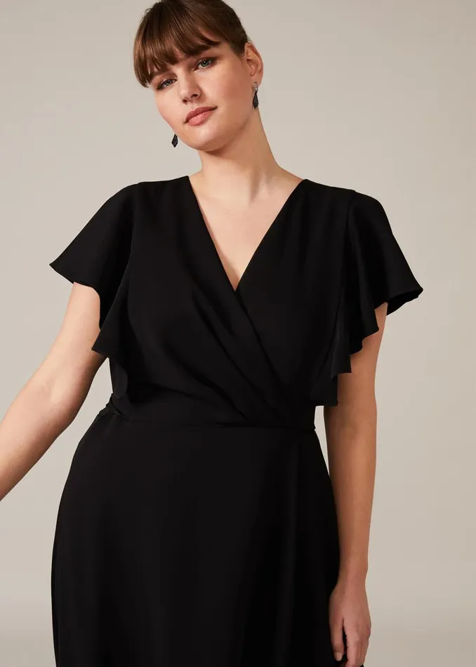 Phase Eight Dresses Ruth Frill Sleeve Dress Black 8211 Women