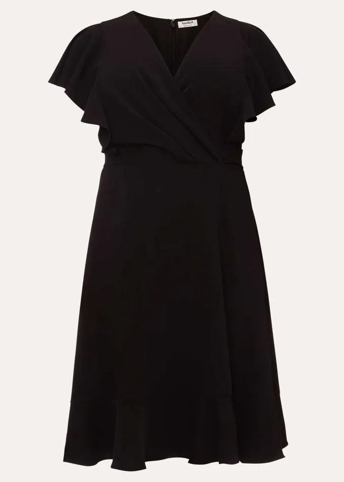 Phase Eight Dresses Ruth Frill Sleeve Dress Black 8211 Women