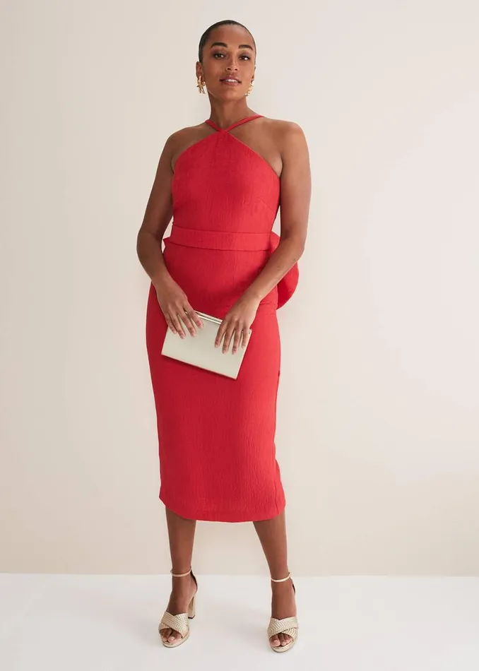 Phase Eight Dresses Sherani Bodycon Midi Dress Red 8211 Women