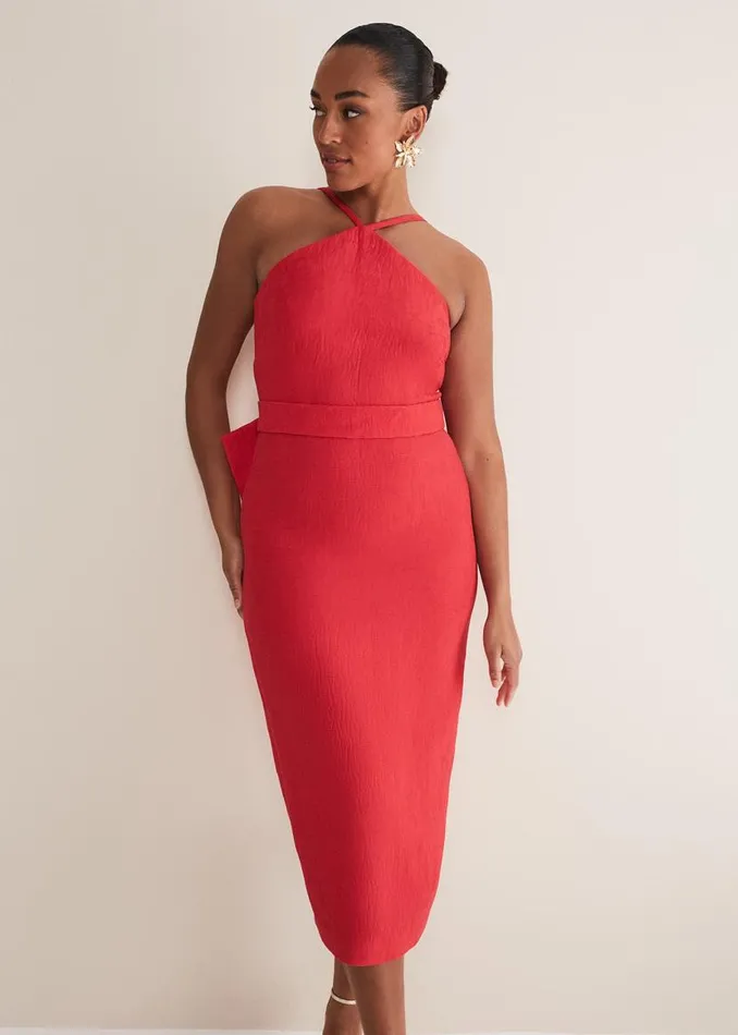 Phase Eight Dresses Sherani Bodycon Midi Dress Red 8211 Women