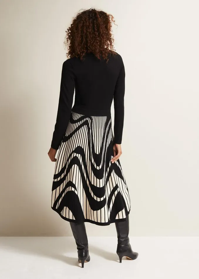 Phase Eight Dresses Silvia Fit And Flare Midi Dress Blackivory 8211 Women