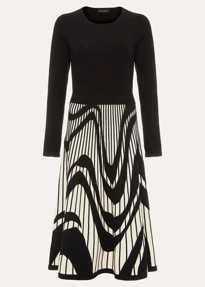 Phase Eight Dresses Silvia Fit And Flare Midi Dress Blackivory 8211 Women