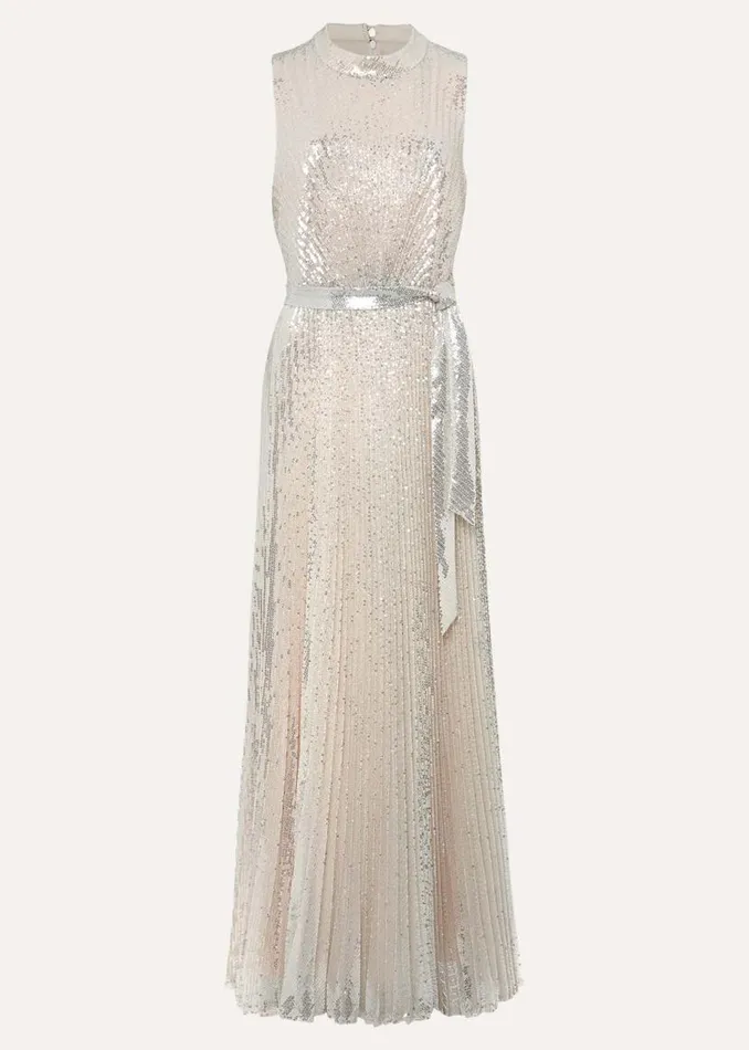 Phase Eight Dresses Simara Sequin Maxi Dress Soft Gold 8211 Women