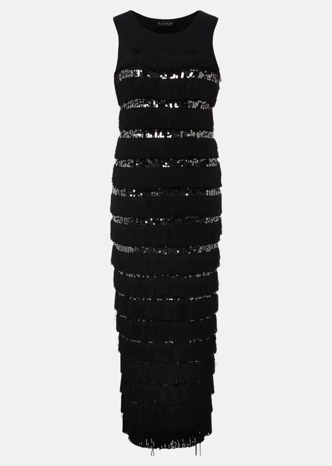 Phase Eight Dresses Sofianne Fringe Maxi Dress Blackpewter 8211 Women