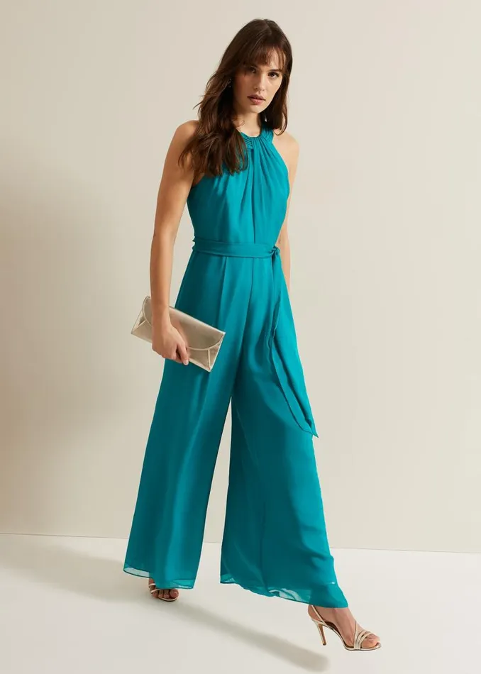Phase Eight Dresses Susanna Silk Jumpsuit Green 8211 Women