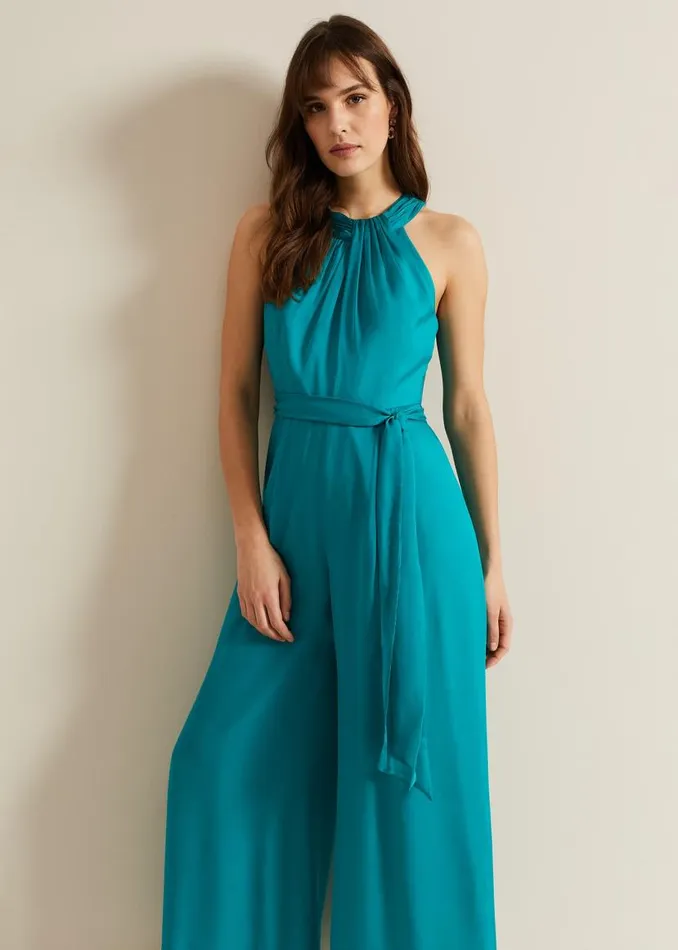 Phase Eight Dresses Susanna Silk Jumpsuit Green 8211 Women