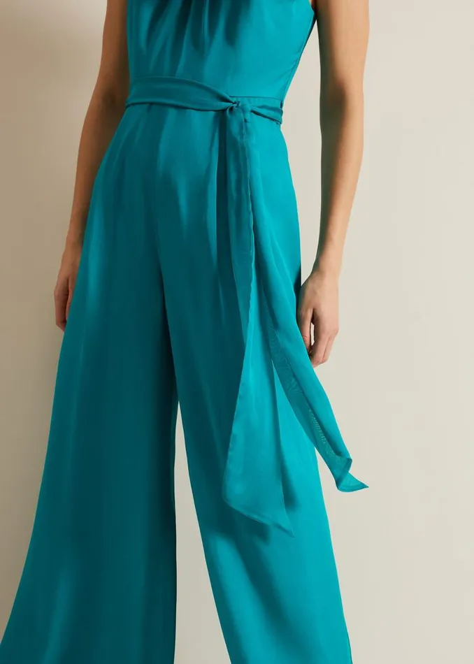 Phase Eight Dresses Susanna Silk Jumpsuit Green 8211 Women