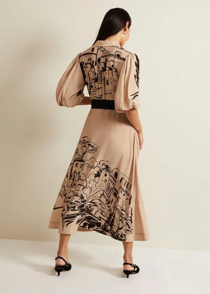 Phase Eight Dresses Tammy Puff Sleeve Shirt Dress Cream 8211 Women