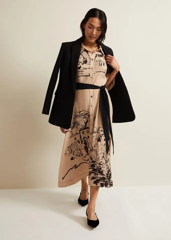 Phase Eight Dresses Tammy Puff Sleeve Shirt Dress Cream 8211 Women