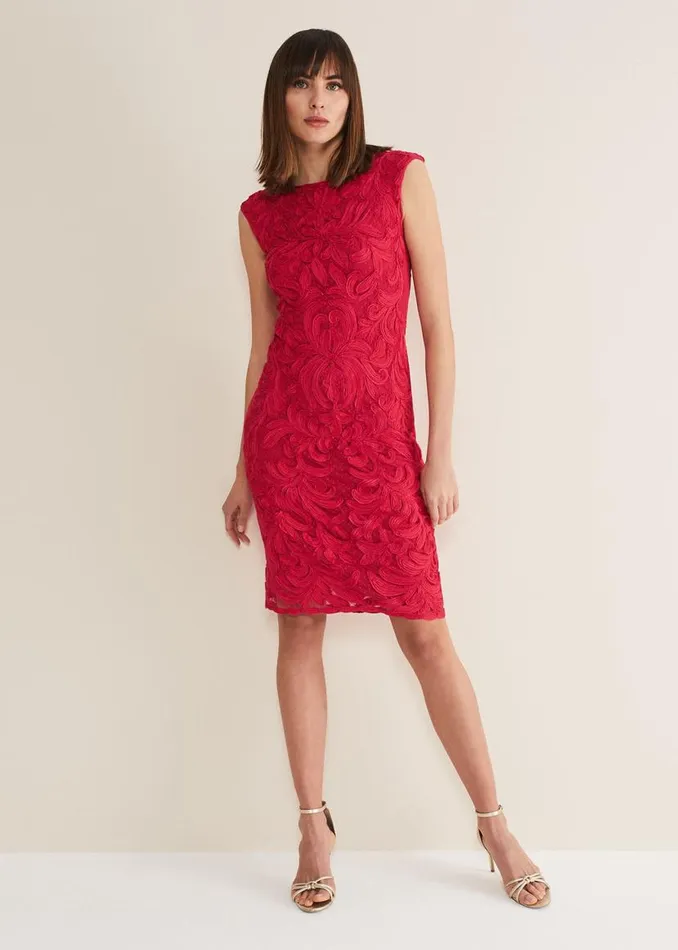 Phase Eight Dresses Tania Tapework Mini Dress Raspberry 8211 Women