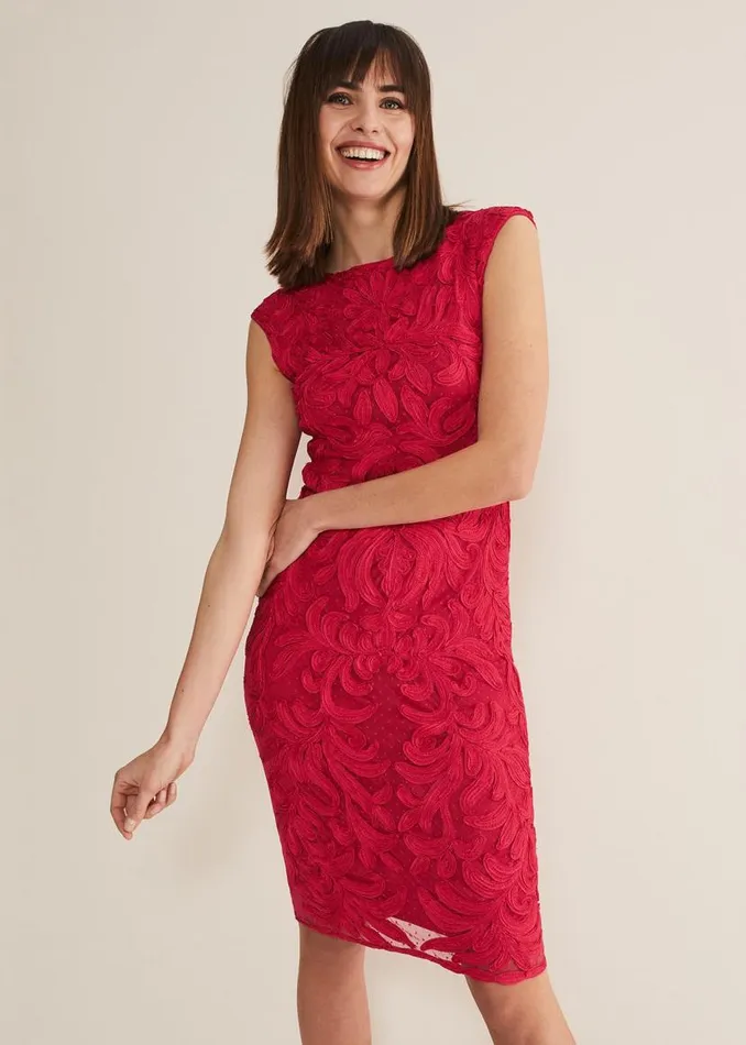 Phase Eight Dresses Tania Tapework Mini Dress Raspberry 8211 Women
