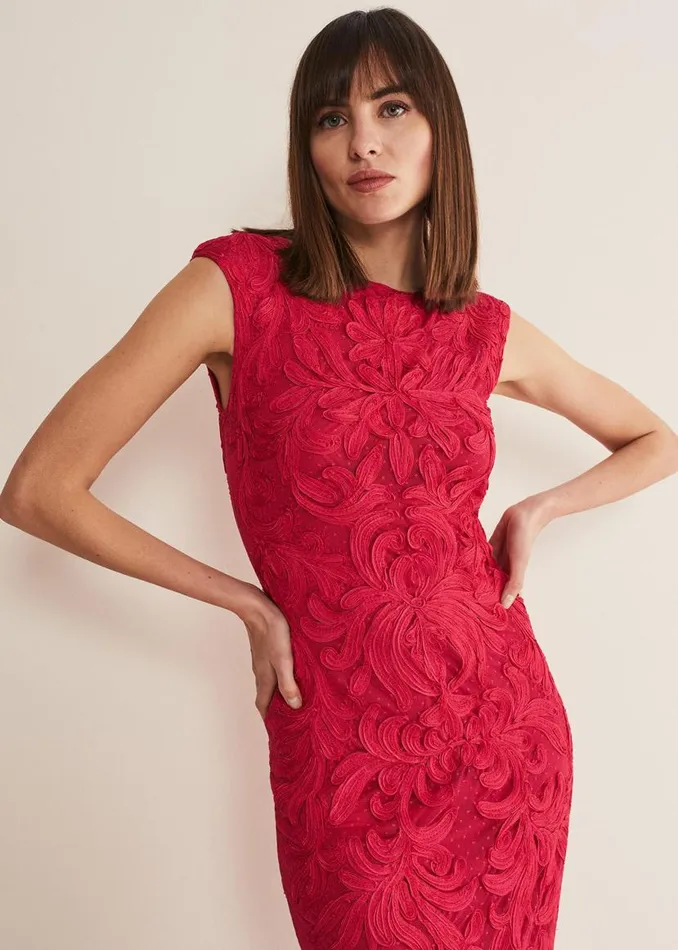Phase Eight Dresses Tania Tapework Mini Dress Raspberry 8211 Women