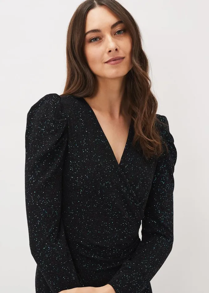 Phase Eight Dresses Venus Shimmer Dress Black 8211 Women