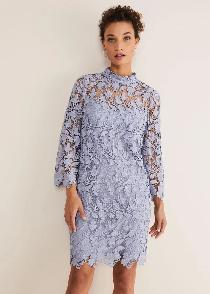 Phase Eight Dresses Verity Floral Lace Dress Cornflower 8211 Women