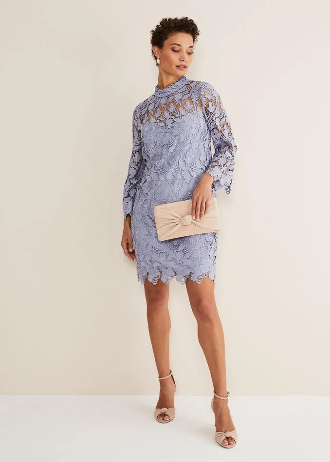 Phase Eight Dresses Verity Floral Lace Dress Cornflower 8211 Women