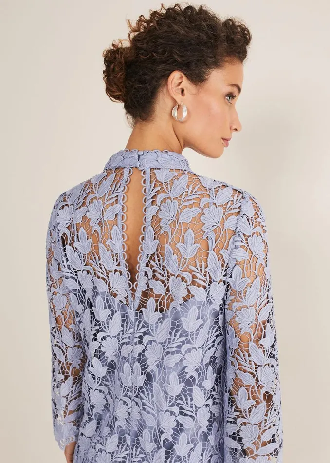 Phase Eight Dresses Verity Floral Lace Dress Cornflower 8211 Women