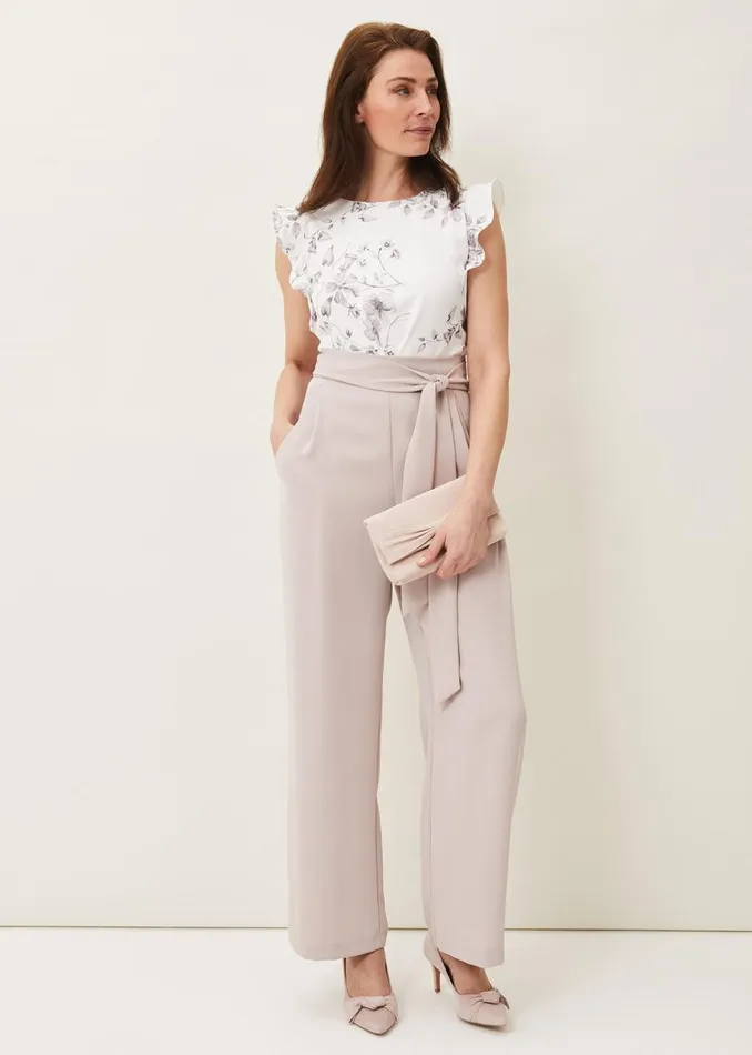 Phase Eight Dresses Victoriana Printed Jumpsuit Ivorytaupe 8211 Women