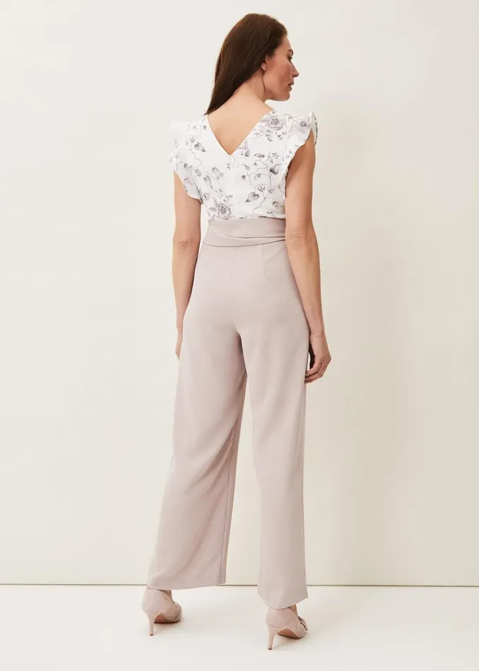Phase Eight Dresses Victoriana Printed Jumpsuit Ivorytaupe 8211 Women