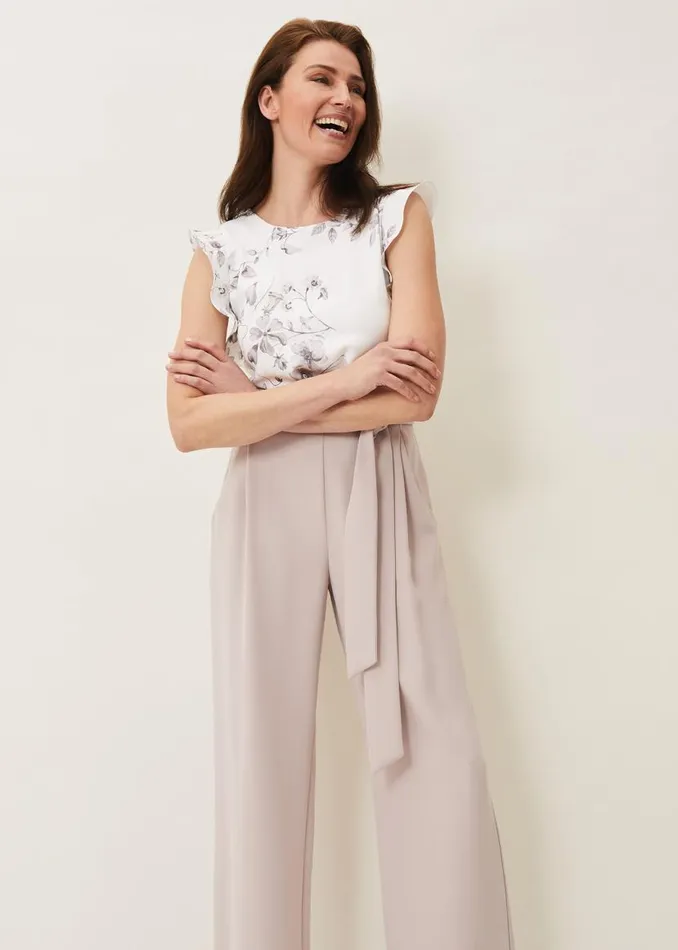 Phase Eight Dresses Victoriana Printed Jumpsuit Ivorytaupe 8211 Women