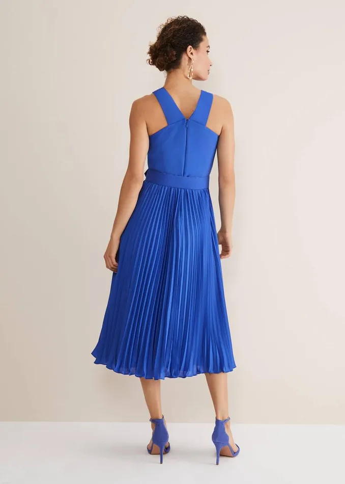 Phase Eight Dresses Yas Blue Halterneck Midi Dress Azure Blue 8211 Women