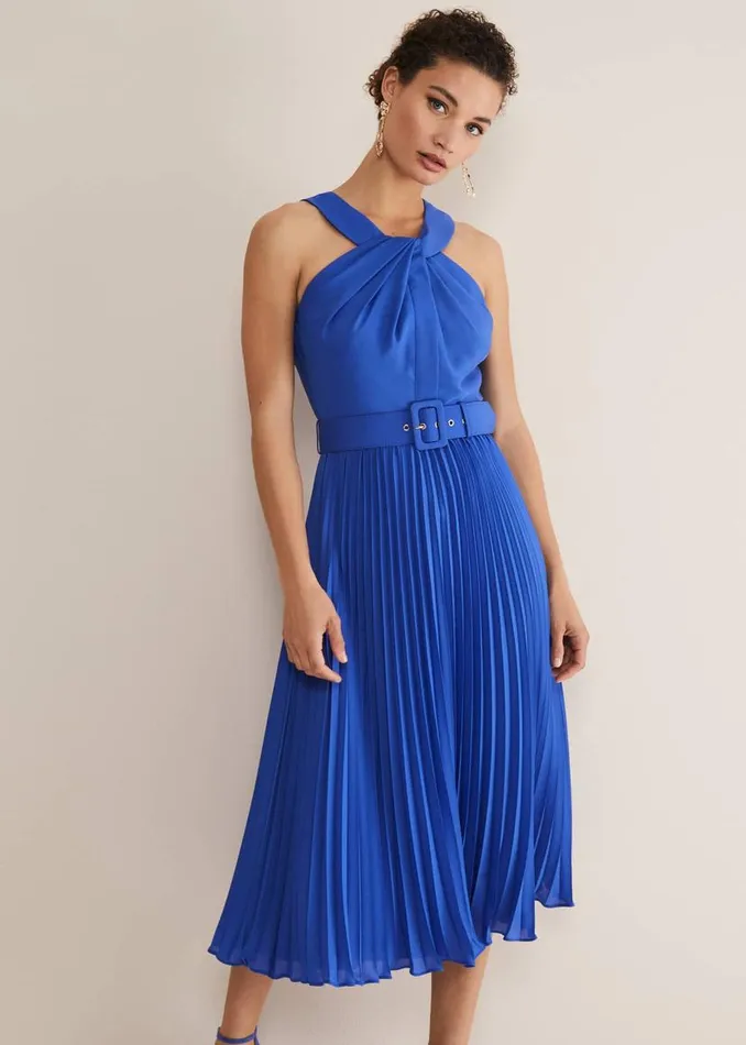 Phase Eight Dresses Yas Blue Halterneck Midi Dress Azure Blue 8211 Women