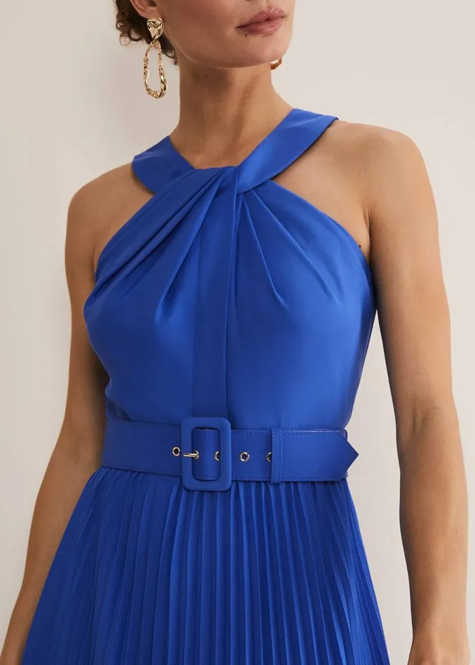 Phase Eight Dresses Yas Blue Halterneck Midi Dress Azure Blue 8211 Women
