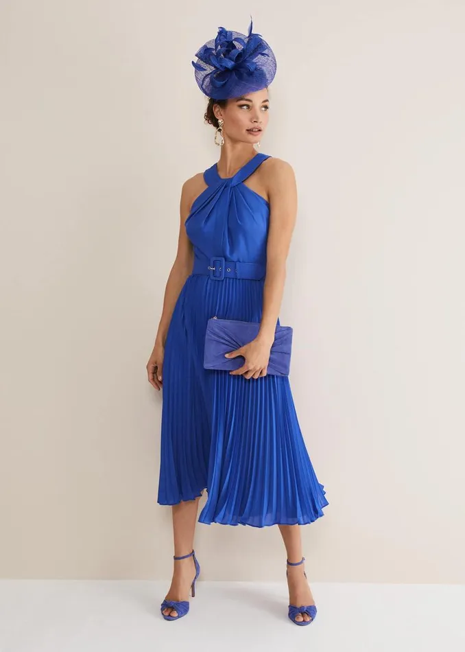 Phase Eight Dresses Yas Blue Halterneck Midi Dress Azure Blue 8211 Women