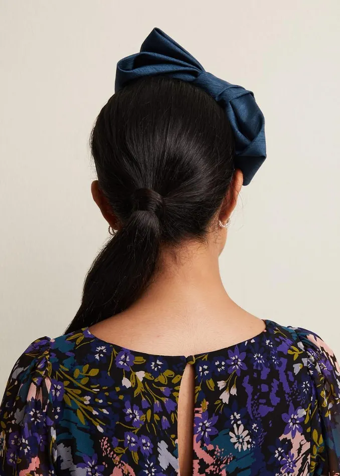 Phase Eight Fascinators and Hats Blue Silk Bow Headband Teal 8211 Women