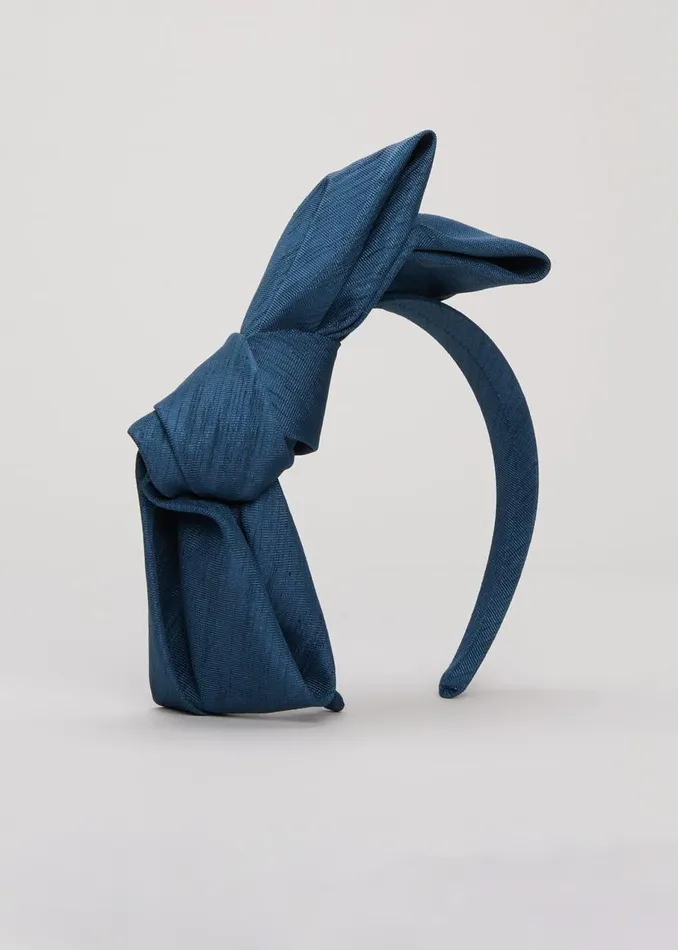 Phase Eight Fascinators and Hats Blue Silk Bow Headband Teal 8211 Women