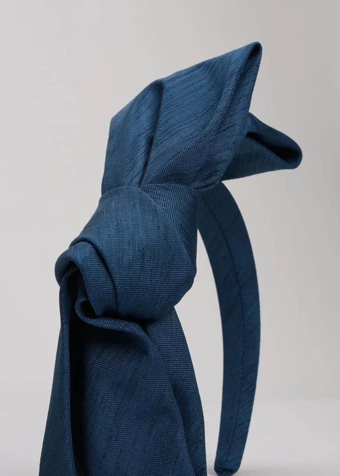 Phase Eight Fascinators and Hats Blue Silk Bow Headband Teal 8211 Women
